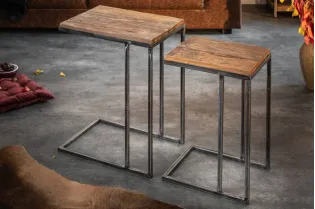 Table d'appoint Barracuda set de 2 bois recyclé