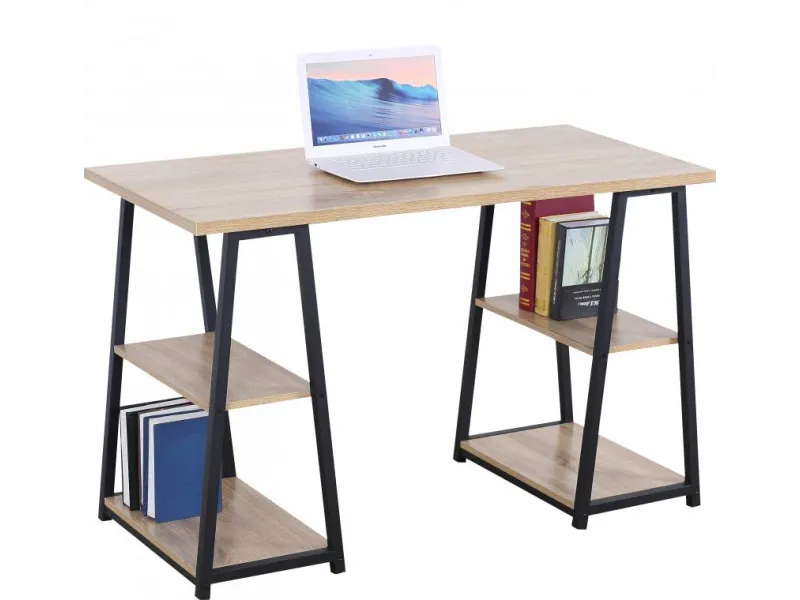 Bureau 120 cm 'Malino' structure métal et bois