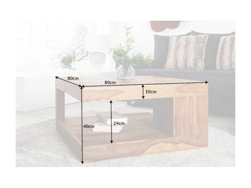 Table basse en bois massif 80 cm