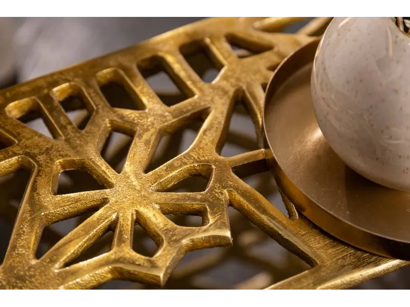 Table basse 60 cm en métal coloris or