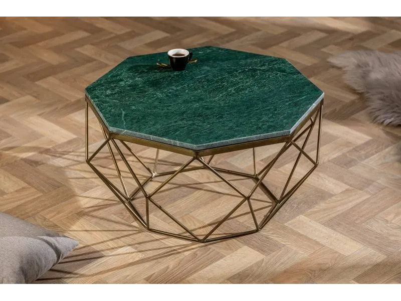 Table basse Diamond 70cm en marbre coloris vert