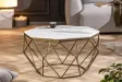 Table basse Diamond 70cm en marbre coloris blanc