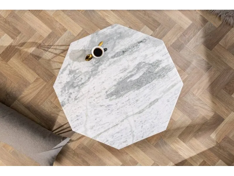 Table basse Diamond 70cm en marbre coloris blanc