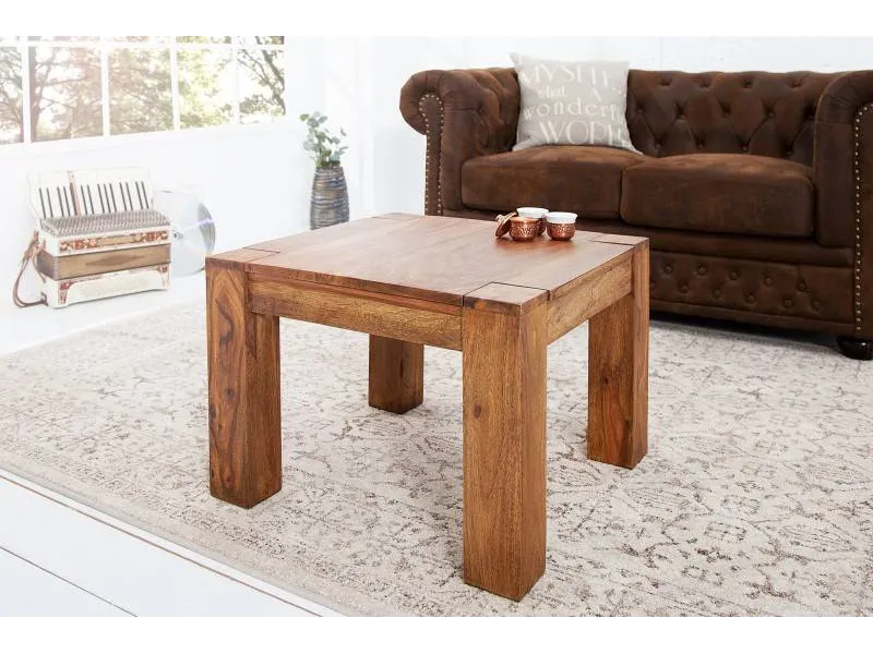 Table basse carrée 60 cm en bois massif