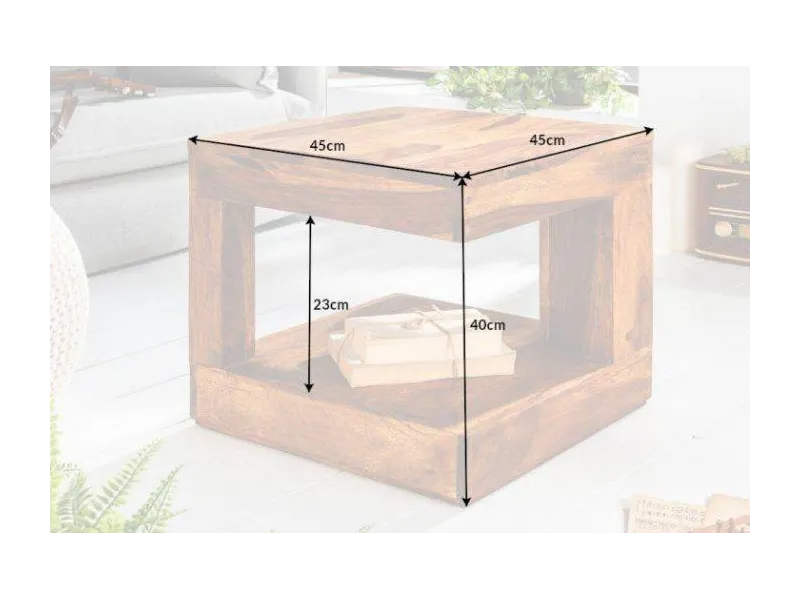 Table basse en bois massif de 45cm coloris naturel