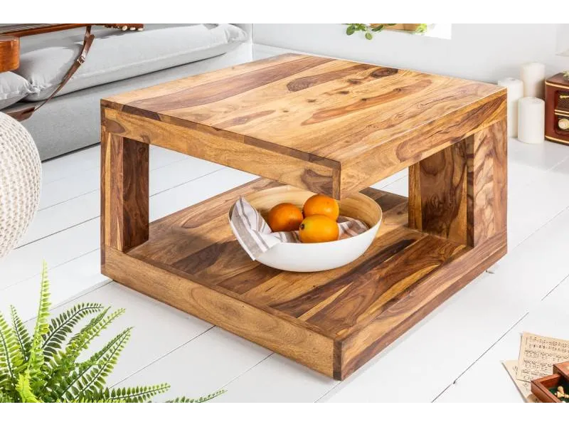 Table basse en bois massif de 60cm coloris naturel