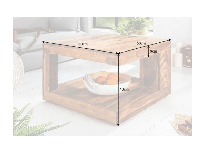 Table basse en bois massif de 60cm coloris naturel