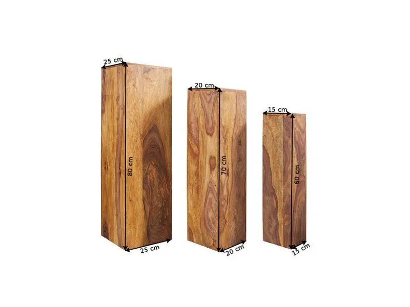 Colonnes décoratives de couleur naturelle en bois massif de palissandre