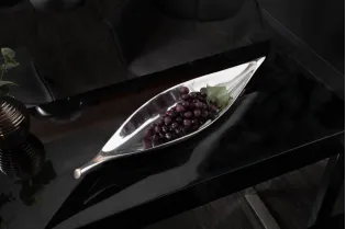 Bol de fruits décoratif 40 cm en aluminium argenté