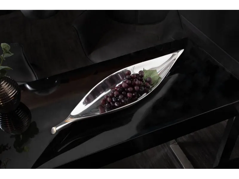 Bol de fruits décoratif 40 cm en aluminium argenté