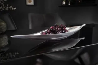 Bol de fruits décoratif 40 cm en aluminium argenté 2