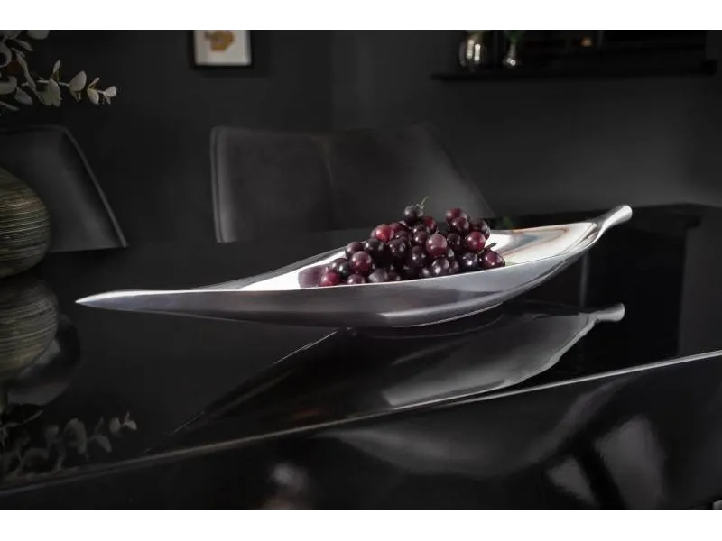 Bol de fruits décoratif 40 cm en aluminium argenté