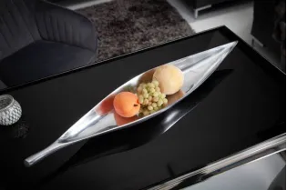 Bol de fruits design en aluminium 60x15cm coloris argent