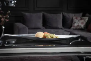 Bol de fruits design en aluminium 60x15cm coloris argent 2