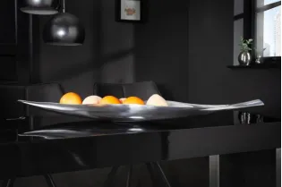 Bol de fruits décoratif 80x15cm en aluminium argenté 2