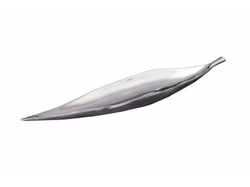 Bol de fruits décoratif 80x15cm en aluminium argenté