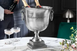 Seau à bouteille moderne de 40cm coloris argenté en aluminium