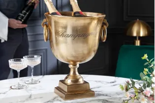 Seau à bouteille moderne de 40cm coloris doré en aluminium