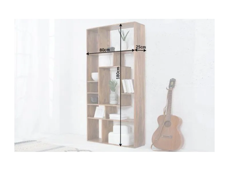 étagère contemporaine de 180 cm coloris naturel en bois massif