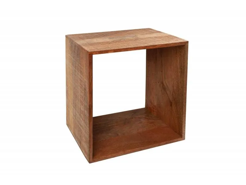 Cube de rangement 43 cm étagère design en manguier massif