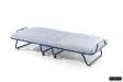 Lit pliable en métal gris 80x190 cm avec roues et matelas inclus