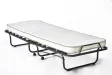 Lit pliable en métal noir 90x200 cm avec roues et matelas inclus