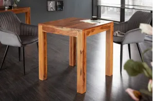 Table salle à manger carrée en bois massif 2