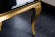 Table basse en verre noir et piètement doré de style baroque 100 cm