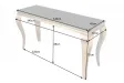 Console design baroque de 140cm coloris noir en verre trempé et piètement doré