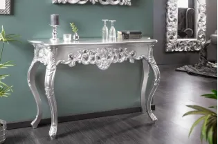 Meuble console 110 cm design classique coloris argent