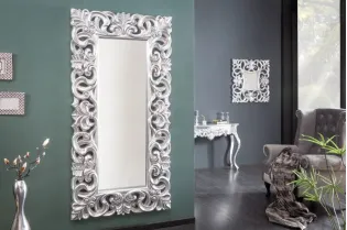 Miroir mural style baroque en polyrésine argenté 180cm