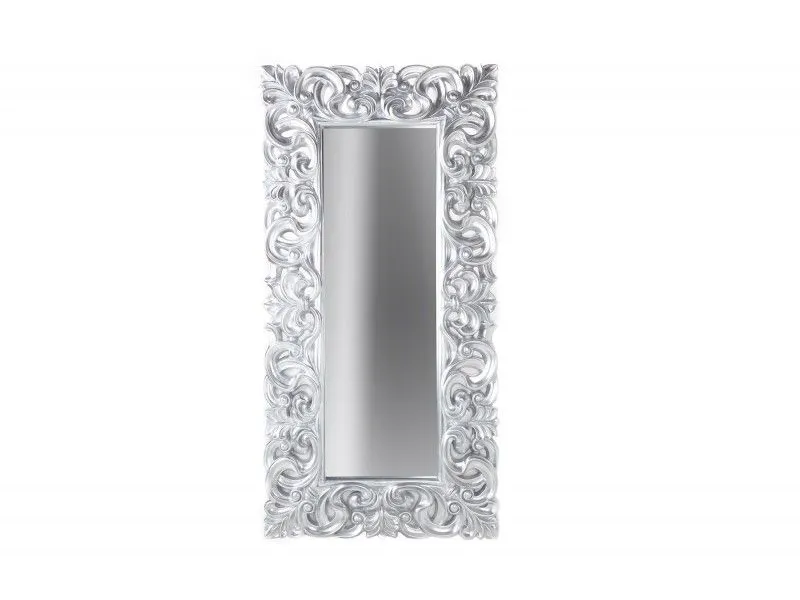 Miroir mural style baroque en polyrésine argenté 180cm
