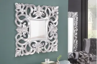 Miroir mural style baroque teinté argent 75cm 2