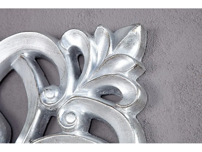 Miroir mural style baroque teinté argent 75cm