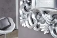 Miroir mural style baroque teinté argent 75cm