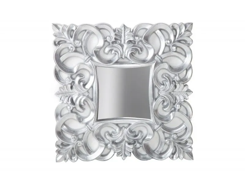 Miroir mural style baroque teinté argent 75cm