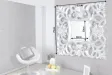 Miroir mural style baroque teinté argent 75cm