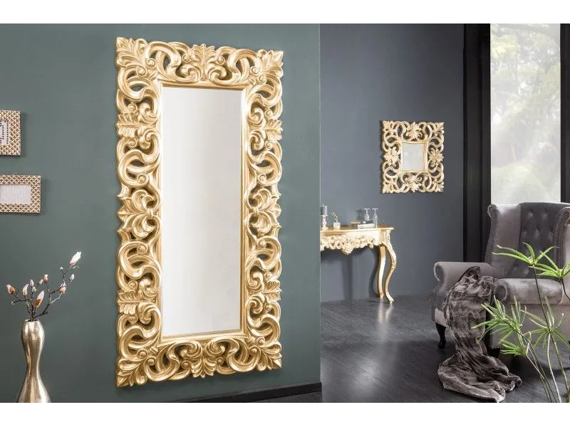 Miroir mural style baroque en polyrésine doré 180cm