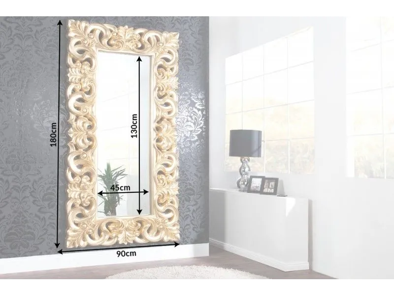Miroir mural style baroque en polyrésine doré 180cm