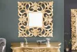 Miroir mural style baroque teinté doré 75cm